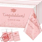 Mashan 2026 Graduation Tablecloths 3 Pack Pink Foil Dot Plastic 108"X54" Party New. Price: $20.00.
