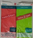 Sealed! Lot Of Two: 3 Pack Way Celebrate Table Covers 54 X108 Green, Red New. Price: $8.50.