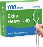 100 Count Clear Plastic Spoons Disposable, Bpa-free, Heat Resistant, Solid An... New. Price: $16.95.