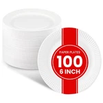 Xpresspak Small Paper Plates 100-PACK (6-INCH Round) Inch, White New. Price: $11.98.