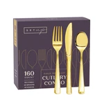 Setup 160 Count Disposable Silverware Gold Combo Cutlery - 80 Forks 40 Spoons New. Price: $37.99.