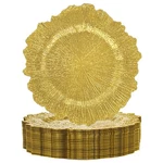 Supernal 20PCS Gold Plates 13INCH Plastic Dinner Chargers Floral New. Price: $79.19.