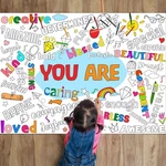 Naozinebi Positive Coloring Poster For Kids Giant 43.3"L X 31.4"W, Colorful New. Price: $16.84.