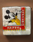 16 Gibson Disney Mickey Mouse Happy Birthday Beverage Napkins New Nos Vintage. Price: $12.99.