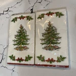 32CT Gibson Spode Christmas Tree Red Border Paper Dinner Guest Napkins Nip New. Price: $9.00.