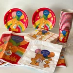 Vintage 1989 Care Bears Party Set Tablecloth Cups Plates Napkins Bags Used. Price: $44.99.