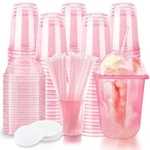 16OZ Disposable Stemless Glasses With Dome Lids And Straws,pet Dri... New. Price: $35.11.