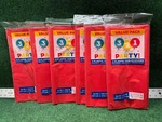 6 - 321 Party! Plastic Tablecover 54" X 108" Ruby Red New. Price: $12.59.