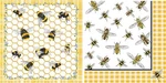 New Ppd 40 Paper Napkins Honeybees Combo 5X5" Folded Germany Gift Yellow White. Price: $23.95.