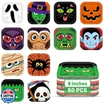 Qzyl 50 Pcs Square Halloween Paper Plates, 9 Inch Disposable Tableware New. Price: $27.99.