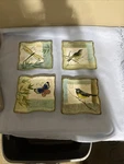 4 Square Plates 6X6- Certified International Natures Garden By Susan Winget Used. Price: $21.00.