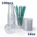 Clear Plastic Disposable Cups With Lid & Straw 16OZ/95MM/BULK 100PCS New. Price: $23.20.