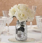 Pint Mason Jars 12-PC Silver Color Mercury Glass Vases Table Decorations 5.5"H New. Price: $69.99.