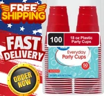 Great Value Everyday Disposable Plastic Party Cups, Red, 18 Oz, 100 Count New. Price: $7.50.