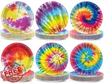 Naozinebi 72PC Tie Dye Birthday Plates - Disposable Decor New. Price: $27.99.