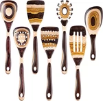 7-PIECE Brown Pakkawood Utensils Set Sturdy, Eco-friendly, Wooden Spoons For New. Price: $38.21.