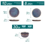 12/16/18/24 Piece Grey-blue Reactive Glaze Stoneware Plates Dinnerware Sets. Price: $228.00.
