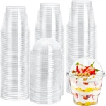Lyellfe 100 Pack Dessert With Dome Lids, 12 Oz Clear Plastic Cups, New. Price: $38.88.
