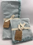 Karma Brand Linen Napkins Pale Blue Robins Egg 2 Sets Large & Small 4 Each New. Price: $19.99.