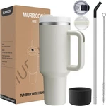 Murricon 40 Oz Tumbler With Handle Straw,reusable Vacuum Ounces, Dune New. Price: $22.96.