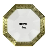 Lillian Tablesettings Lacetagon Bowl With Gold Rim White 14 Oz -10 Pack New. Price: $20.98.
