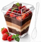 Crystry 100 Pcs 5 Oz Plastic Mini Dessert Cups With Lids And Spoons Parfait C... New. Price: $40.57.