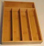 Bamboo Silverware Flatware Utensil Organizer Tray Drawer Counter Display Brown Used. Price: $22.58.