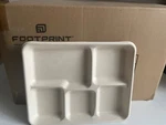400 Count Case - 5 Compartment Disposable Lunch Tray 10"X8" Fiber Sturdy Quality New. Price: $69.00.