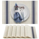 Dachui Placemats Set 6 Woven Vinyl Heat Resistant Washable Blue New. Price: $22.36.