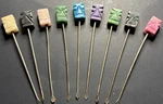 9 Vtg Hors D'oeuvre Appetizer Multi-color Cocktail Pick Stick Tiki Carved Stone Used. Price: $17.99.