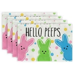 Arkeny Easter Placemats Rectangular Set Of 4 - 12"X18", Pink/blue New. Price: $22.99.