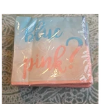 Amscan Big Reveal Gender Baby Shower Napkins Blue Pink White 16 2-PLY(X3) New. Price: $5.00.