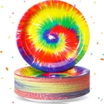 100 Pcs Tie Dye Plates 9 Inch Disposable Party Dinnerware Supplies Ra... New. Price: $32.99.