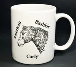 American Bashkir Curly Horse Equestrian Pony 10OZ. Coffee Mug Cup Black & White Used. Price: $24.99.