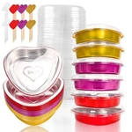 12 Pack 8 Inch Heart Shaped Cake Pans With Lids, 23OZ Large Disposable Foil New. Price: $37.33.