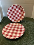 Celebrate Americana Together Red Gingham Melamine 2-9 Dinner Plates Picnic Bbq Used. Price: $10.00.