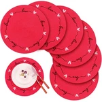 6 Pcs Plastic Valentine Heart Placemats Round Red Love 13.4 Inch Washable New. Price: $30.53.