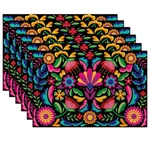 Colorful Floral Mexican Placemats Set Of 6 Washable Table For Kitchen Di... New. Price: $29.14.