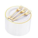 Wellife 120 Plastic Dessert Plates And 240PCS Guests Gold New. Price: $66.33.