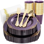 Nervure 175PCS Clear Purple Plastic Plates 7.5/10.25INCH, Transparent New. Price: $48.41.