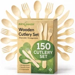 100% Compostable Cutlery Set - 150 Pieces Wooden Utensils For... New. Price: $21.88.