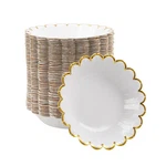 Geeklife Gold White Disposable Paper Bowls With Foil Scalloped BORDER,20OZ Pa... New. Price: $27.38.