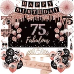 75TH Birthday Decorations For Women, 33PCS Crown And Sash, Black Rose Go... New. Price: $45.90.