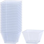 Clear Plastic Square Bowls, 8 Oz Small Disposable Serving For Appetizers, New. Price: $17.99.
