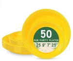 50 Pcs Yellow Plastic Plates For Party, 25-9" & 25-7" Disposable Cake Dessert... New. Price: $22.39.