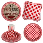 64 Pcs Do Bbq Party Supplies, Kit For 16, Red Gingham, 9 8 Plates, Napkins New. Price: $36.33.