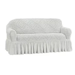 Collections Stylish Trellis Design Ruffled Border Stretch Furniture Cover Open. Price: $25.79.