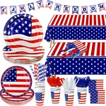 244PCS 4TH Of July Decorations Patriotic American Flag Party Supplies,tablecloth New. Price: $44.46.