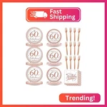 Wiooffen 60TH Birthday Decorations For Woman Paper Plates Napkins New. Price: $21.05.