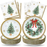 Zvk 150 Christmas Party Paper Plates Set Disposable Dessert Dinner New. Price: $49.67.